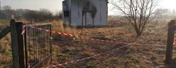 Pożar w starej hydroforni w Gąskowie