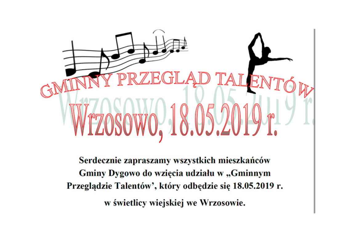 II Gminny Przegląd Talentów. Zaproszenie do udziału