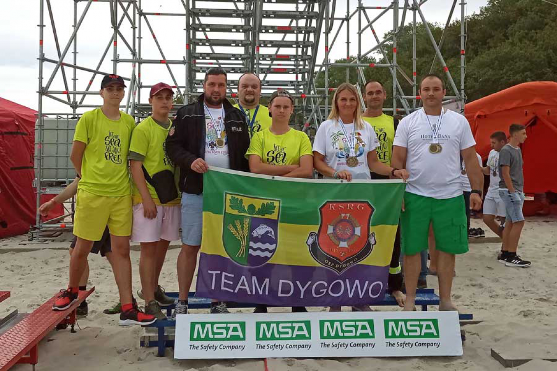 Team OSP Dygowo na morderczym torze plaży kołobrzeskiej