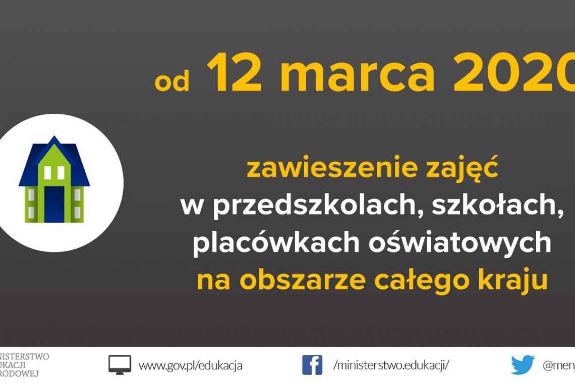 Zajęcia w szkołach i placówkach oświatowych zawieszone. Informacja MEN