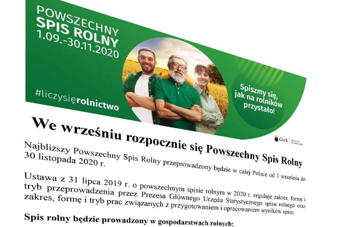 We wrześniu rozpocznie się Powszechny Spis Rolny