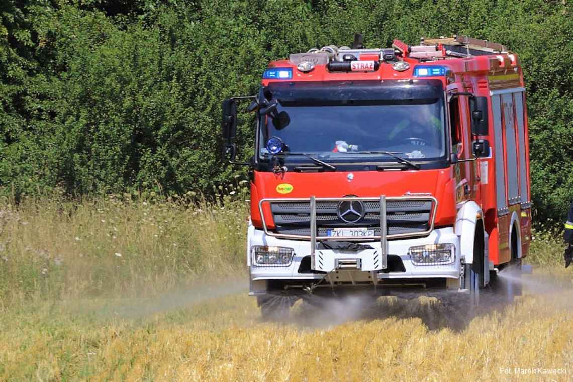 Pożar ścierniska we Wrzosowie