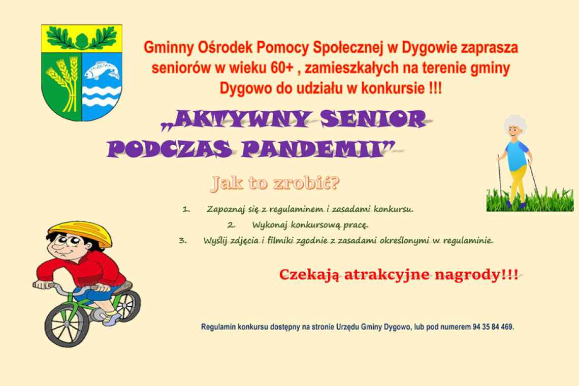 „Aktywny Senior Podczas Pandemii”. Konkurs Gminy Dygowo