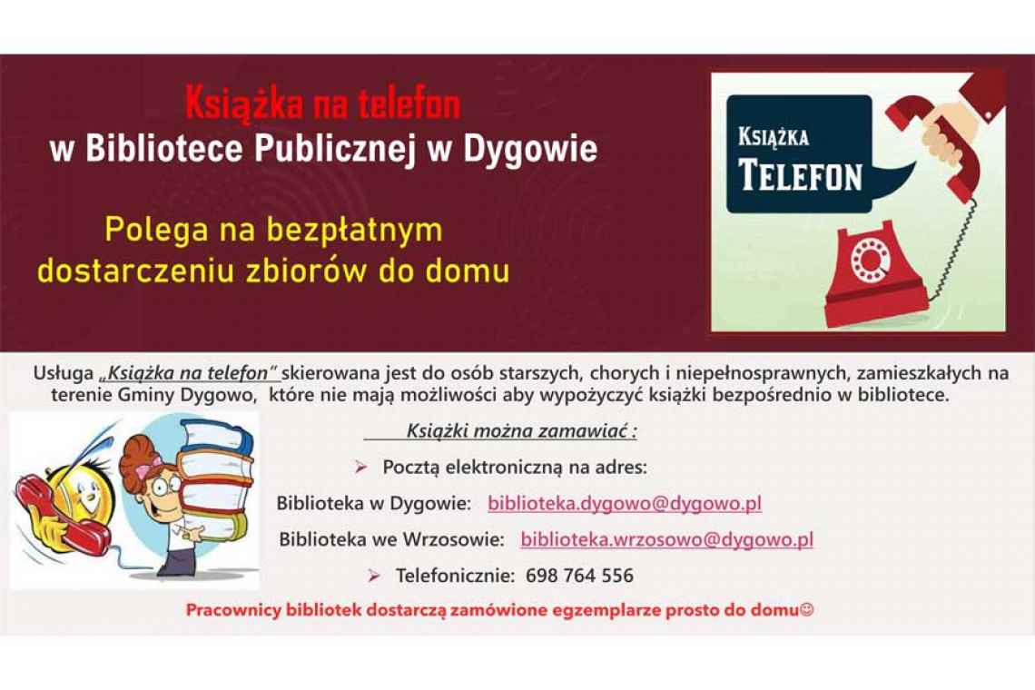 Książka na telefon z biblioteki w Dygowie