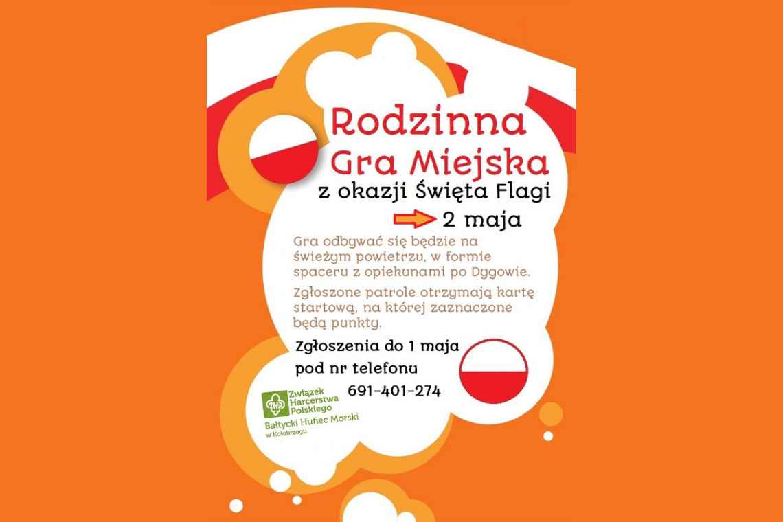 Harcerze zapraszają! Z okazji Święta Flagi Rodzinna Gra Miejska w Dygowie