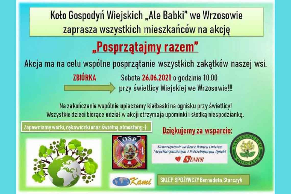 "Posprzątajmy razem" - akcja Gospodyń z Wrzosowa