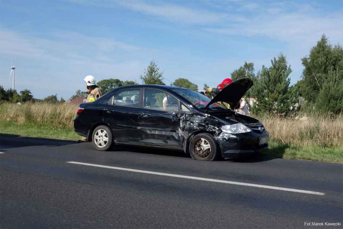 Kolizja aut w Łykowie