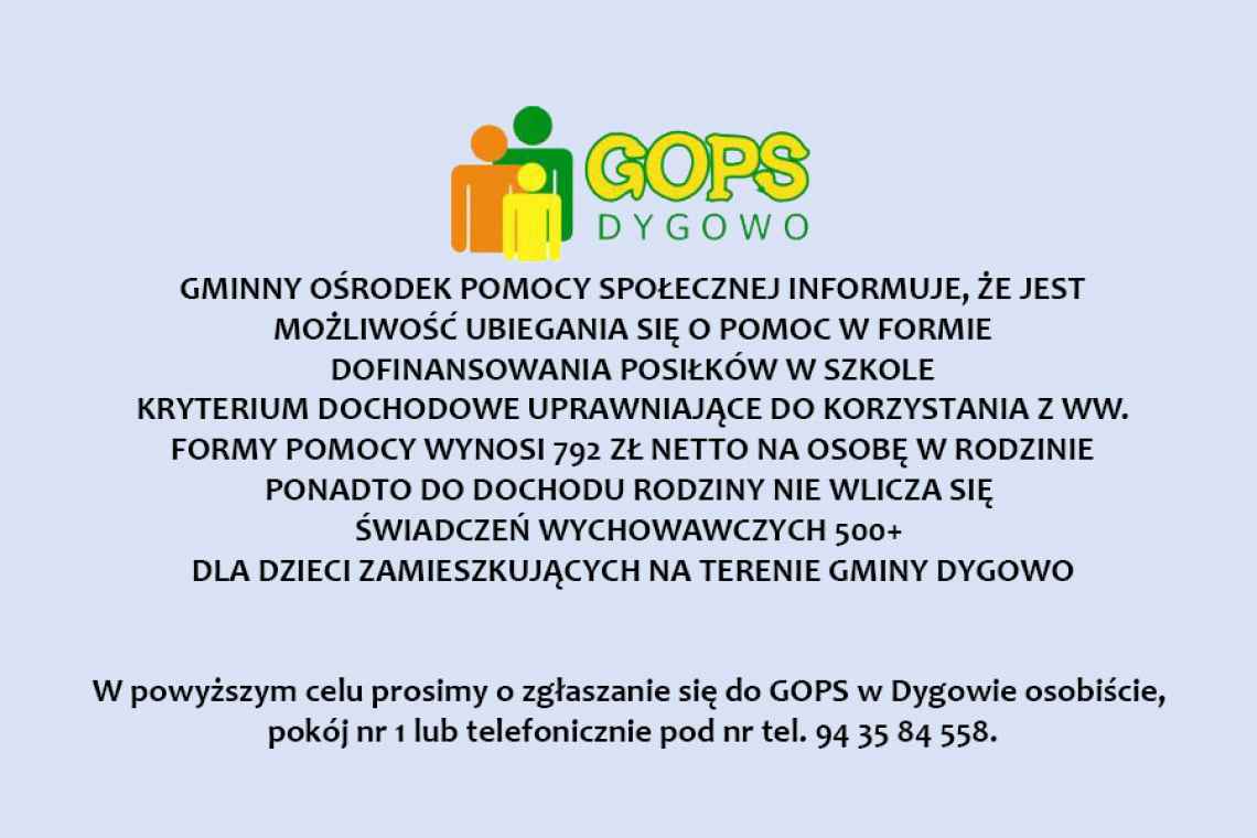 Ogłoszenie GOPS Dygowo