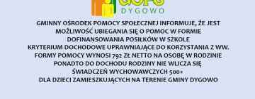 Ogłoszenie GOPS Dygowo