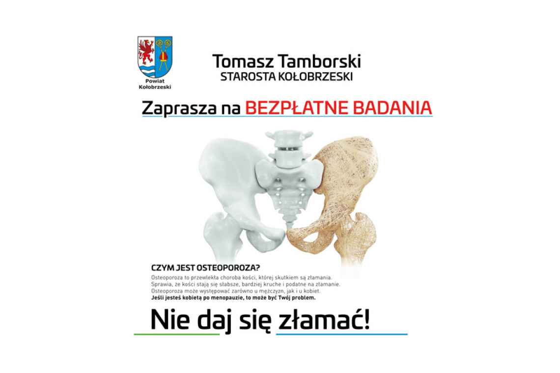 Bezpłatne badania w kierunku osteoporozy dla kobiet