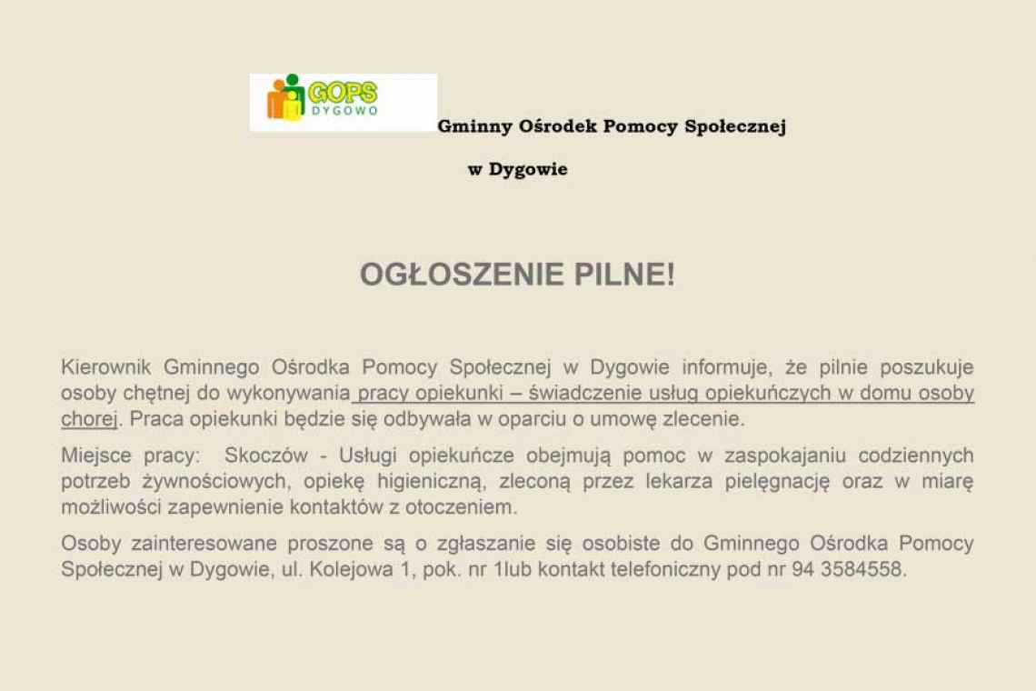 Ogłoszenie GOPS Dygowo