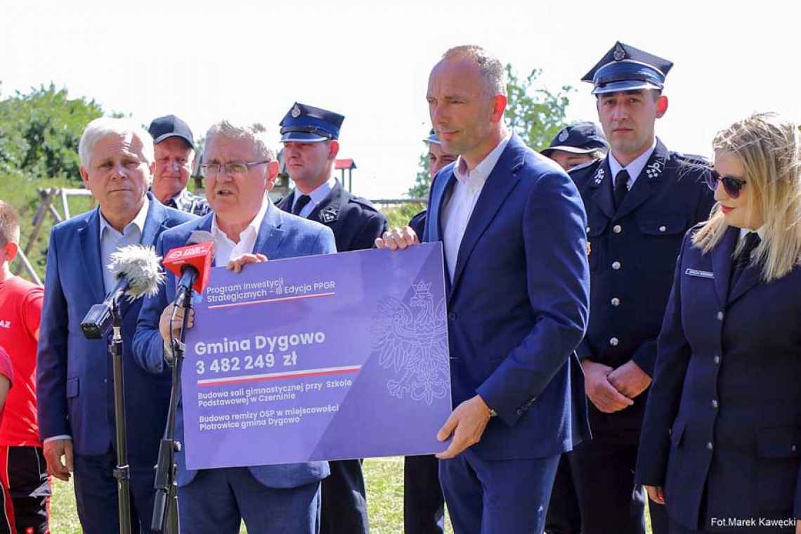 Blisko 3,5 miliona złotych dla Gminy Dygowo na inwestycje w Czerninie i Piotrowicach