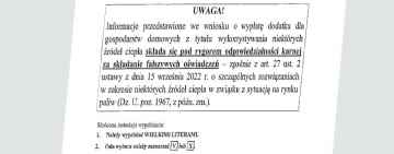 Wniosek na dodatek z tytułu wykorzystywania niektórych źródeł ciepła