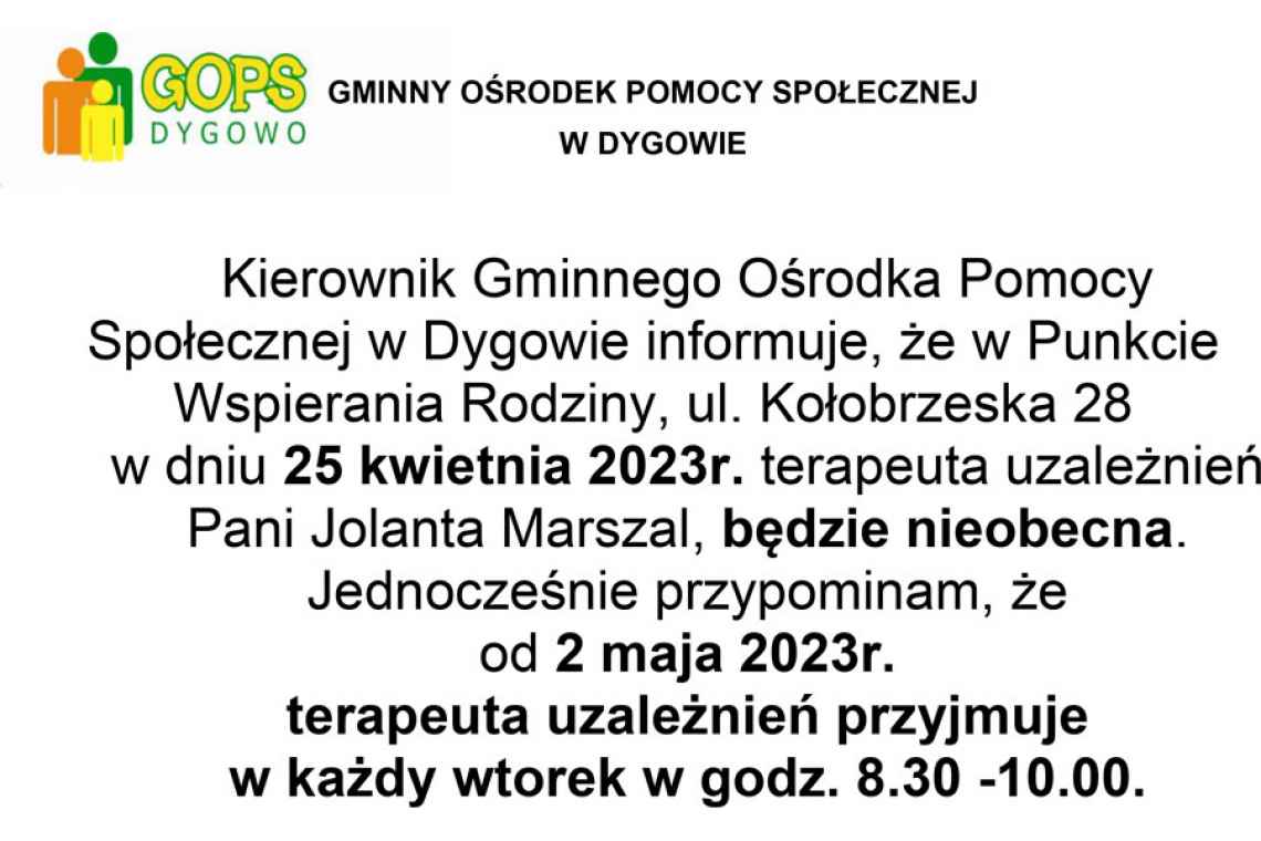 Ogłoszenie GOPS Dygowo