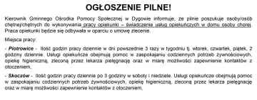 Ogłoszenie GOPS Dygowo