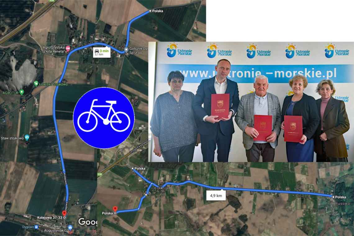 Kilometry ścieżek rowerowych w gminie Dygowo i Ustronie Morskie
