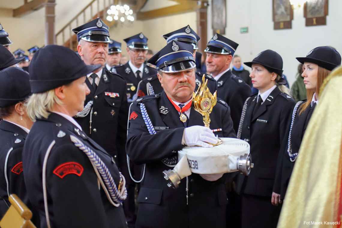 Wprowadzenie relikwii Świętego Floriana do kościoła parafialnego w Dygowie