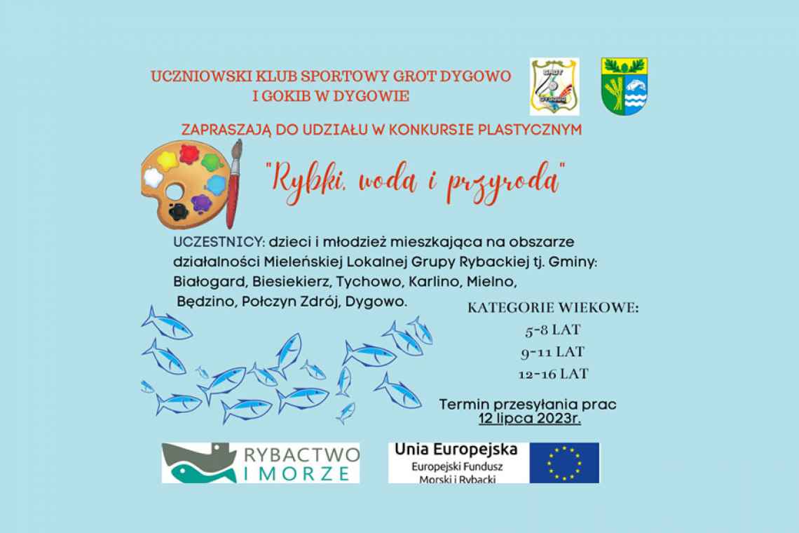 Konkurs plastyczny dla dzieci i młodzieży „Rybki, woda i przyroda”