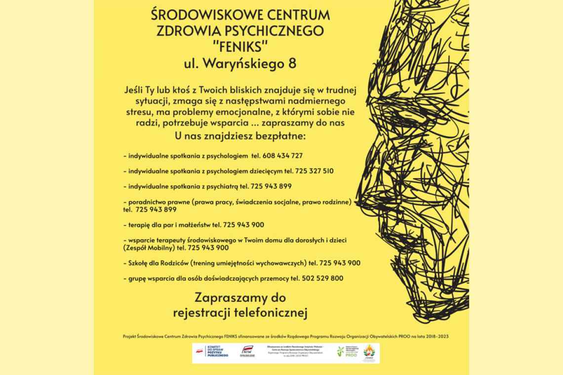 Projekt „ŚRODOWISKOWE CENTRUM ZDROWIA PSYCHICZNEGO FENIKS”