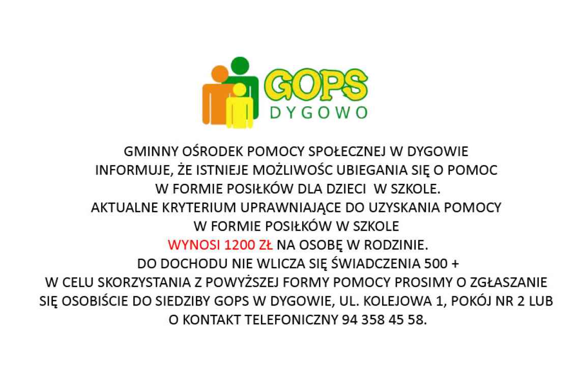 Pomoc dla dzieci w formie posiłków w szkole