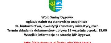 Ogłoszenie Urzędu Gminy Dygowo